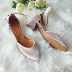 Dusty Rose Heels for Bride Blush Velvet Women Bridal Shoes | Etsy Dusty Rose Heels, Heels For Bride, Rose Heels, Blush Pumps, Medium Heel Shoes, Pink Wedding Shoes, Wedding Image, Dusty Rose Wedding, Pink Wedding Dress