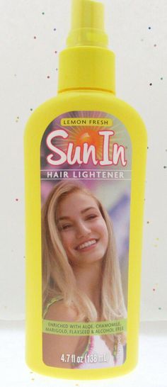 ~ Sun In ~ Hair Lightener~ Bring Out Your Natural Highlights ~Sun-In Lemon Fresh Hair Lightener gives your hair the look you&apos;ve been wanting. Sun In is the fast, easy way to beautiful, lighter hair. Sun In Hair Lightener, Sun In Hair, Sunkissed Highlights, Hair Lightener, Natural Highlights, Fresh Hair