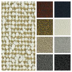 several different colors of fabric with white, black and brown dots on the top right side