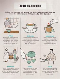 Global Tea Etiquette Tea Etiquette, Table Etiquette, Pu Erh, Dining Etiquette, Etiquette And Manners, Cuppa Tea, Drink Tea, Yerba Mate, My Cup Of Tea