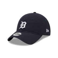 Grab a timeless touch of Detroit Tigers flair perfect for game day with this Team 9TWENTY hat from New Era. It features fresh Detroit Tigers embroidery and a classic design, making it easy to pair with any outfit. Its adjustable strap ensures the perfect fit.Grab a timeless touch of Detroit Tigers flair perfect for game day with this Team 9TWENTY hat from New Era. It features fresh Detroit Tigers embroidery and a classic design, making it easy to pair with any outfit. Its adjustable strap ensures the perfect fit.PRODUCT FEATURESUnstructured relaxed fitSix panels with eyeletsOne size fits mostWipe clean with a damp clothOfficially licensedLow crownBrand: New EraEmbroidered graphics with raised detailsAdjustable fabric strap with slide buckleCurved billImportedMaterial: 100% Cotton Size: One Collegiate Baseball Hat With Curved Brim, Classic Baseball Cap For Fan Gear, Classic Navy Hat With Curved Visor, Navy Curved Brim Hat For Game Day, Collegiate Navy Baseball Cap, Navy Collegiate Baseball Cap, Collegiate Navy Hat For Game Day, Collegiate Navy Cap, Navy Collegiate Cap