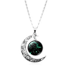 PRICES MAY VARY. [The Perfect Gift Idea]—The best gift for your wife, girlfriend, sister, mother, daughter,or colleague, so it is a good gift for your friends. [ womens necklaces ]—Each zodiac pendant necklace comes with a description of all of the unique traits that makes an constellation special. [ layered necklace ]—Keeping your jewelry away from water and skin care products will slow color fading. It is very easy to clean with a soft and dry cloth. [ necklace set ]—The constellation necklace Cloth Necklace, Moon Zodiac, Zodiac Sign Astrology, Zodiac Pendant Necklace, Crescent Moon Pendant, Constellation Necklace, Sagittarius And Capricorn, Zodiac Pendant, Taurus And Gemini