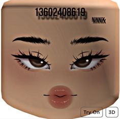 an animated image of a woman's face with long eyelashes