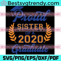 the grandma of graduation svg file is shown in blue and orange, with an image of