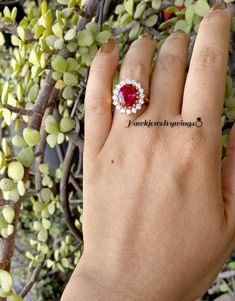 2.50ct Oval Cut Red Ruby Cluster Ring / Round Cut Diamond Cluster Swirl Ring / Cocktail Ring 14k Yellow Gold Finish Mother Day Gift - Etsy Gia Certified Oval Red Diamond Ring, Gia Certified Red Promise Ring, Oval Ruby Ring For Anniversary, Red, Gia Certified Oval Ruby Ring Gift, Gia Certified Oval Red Ruby Ring, Classic Red Oval Cluster Ring, Oval Center Stone Jewelry For Valentine's Day, Anniversary Oval Lab-created Ruby Rings, Valentine's Day Oval Diamond Ring With Prong Setting