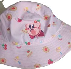 Playful Bucket Hat For Playtime, Playful Pink Bucket Hat, Cute Pink Bucket Hat With Curved Brim, Cute White Bucket Hat For Playtime, Cute Bucket Hat With Curved Brim, Playful Pink Bucket Hat With Curved Brim, Cute Multicolor Bucket Hat With Curved Brim, Y2k Video Game, Y2k Video