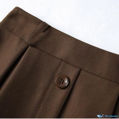 Orcajump - Stylish and Fashionable High-Waisted Pleated Maxi Skirt with Thick Button-Down Detailing Chic Brown Button-up Bottoms, Brown Knee-length Skirt With Button Closure, High-waist Brown Pants With Buttons, High Waist Brown Pants With Buttons, Brown High Waist Pants With Buttons, Casual Office Skirt With Button Closure, High-waist Brown Skirt With Button Closure, High Waist Brown Skirt With Button Closure, High Waist Brown Bottoms With Buttons