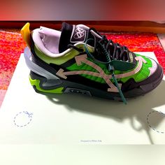 Brand New Sneakers With The Tags Still In Place. Proof Of Purchase From Saks Fifth Avenue Designer Low-top Sneakers With Vibram Sole, Designer Green Low-top Custom Sneakers, White Shoes Men, 2000 Fashion, Off White Shoes, New Sneakers, Gray Green, Fashion Sneakers, Shoes Men