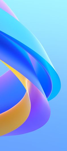 an abstract image of blue, yellow and pink curves