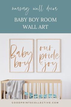 Baby Boy Our Pride and Joy wall art featuring a sweet phrase displayed in a fun, modern font split into two prints. Nursery Wall Decor Boy, Baby Boy Nursery Decor, Boys Room Wall Art, Minimalist Baby, Baby Boy Nursery, Unique Baby Shower Gifts, Printable Wall Decor, Unique Baby Shower, Big Boy Room