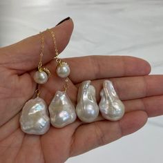 Baroque Pearl Earrings Large Baroque Pearl Dangling - Etsy Dangling Pearl Earrings, Gold Necklace Long, Double Pearl Earrings, Pearl Necklace Wedding, Long Pearl Necklaces, Baroque Pearl Earrings, Bridal Earrings Pearl, Gold Long Necklace, Baroque Pearl Necklace