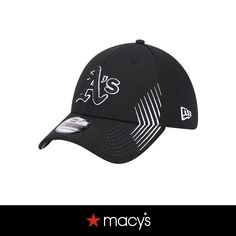 in stock Black Flat Bill Hat For Spring, Black Baseball Cap For Sports In Spring, Black Baseball Cap For Spring Sports, Black Curved Bill Hat For Spring, Curved Bill Black Hat For Spring, Oakland Athletics, New Era, Pick Up, In Store