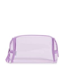 Perfect for travel days or every day, this see-through case is perfect for your cosmetics and brushes. Also handy for pens, washi tape and other craft supplies. Vera Bradley Clear Medium Cosmetic in Purple Clear Rectangular Cosmetic Bag For Organization, Rectangular Clear Cosmetic Bag For Organization, Purple Rectangular Stationery Gift, Clear Rectangular Cosmetic Bag, Rectangular Clear Cosmetic Bag For Personal Use, Clear Rectangular Pencil Case For Daily Use, Clear Cosmetic Case, Backpack Lunch Bag, Vanity Bag