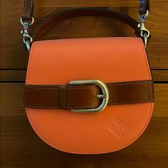 Patricia Nash Crossbody Handbag Nwot 8x7x3 Modern Orange Shoulder Bag With Adjustable Strap, Modern Orange Crossbody Shoulder Bag, Orange Bags With Detachable Strap, Orange Leather Bags With Branded Hardware, Modern Orange Satchel Shoulder Bag, Orange Shoulder Bag With Detachable Strap, Orange Shoulder Bag With Detachable Strap For Daily Use, Orange Satchel With Adjustable Strap For Shopping, Orange Shoulder Bag With Branded Hardware For Travel