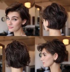 22. Side-Parted Brunette Short Shag. This cut retains the blunt line of a bob on the bottom but adds a good deal of layers throughout the back to volumize the crown and complement it with a lift in the front. #bobhair