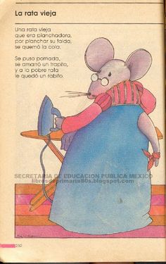 a book with an image of a mouse working on a piece of paper in spanish