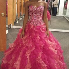 Size 6 Good Condition No Damage Done Only Worn Once Basically Like A Brand New Dress No Rips Or Tears Everything Is Intact And Is Worth 355 The Back Is Like A Tie Up Corset Sweet 16 Dress, 16 Dress, Sweet 16 Dresses, Prom Night, Sweet 16, Prom Dress, New Dress, Pink Ladies, Prom Dresses