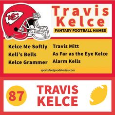 an advertisement for travis kelcee's football team, featuring the name and number