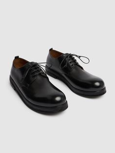 Leather upper. Front lace-up closure. Leather sole Derby Shoes, Lace Front, Black Men, Black Shoes, Derby, Leather Upper, Lace Up, Luxury Fashion, Lace