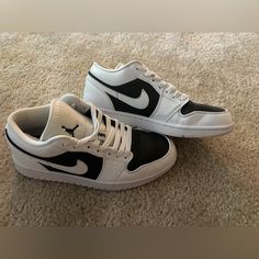 The Nike Air Jordan 1 Low Reverse Panda In Black And White Is In Great Condition. One Extremely Small Spot On The Inside Of The Right Shoe (See In Last Picture) Panda Nike, Nike Air Jordan 1 Low, Nike Air Jordan 1, Air Jordan 1 Low, Jordan 1 Low, Nike Sneakers, Air Jordan 1, Nike Jordan, Nike Air Jordan