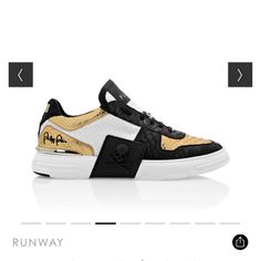 Philipp Plein Sneakers Phantom Kick$ Lo-Top Sneakers Gold Size 40 Us 7 100% Authentic Luxury Lace-up Sneakers For Streetwear, Luxury Perforated Sneakers For Streetwear, Luxury Low-top Sneakers With Branded Insole, Luxury Streetwear Sneakers With Round Toe, Luxury Round Toe Sneakers For Streetwear, Designer Low-top Sneakers With Contrast Sole, Luxury Low-top Sneakers With Perforations, Luxury High-top Sneakers With Perforations For Streetwear, Designer Streetwear Sneakers With Perforated Toe Box