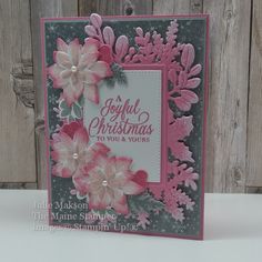 Merriest Frames Stampin Up Cards, Christmas Cards Stampin Up Ideas, Cards Stampin Up Ideas, Christmas Cards Stampin Up, Fancy Christmas Cards, Pink Pages, Paper Craft Tutorials