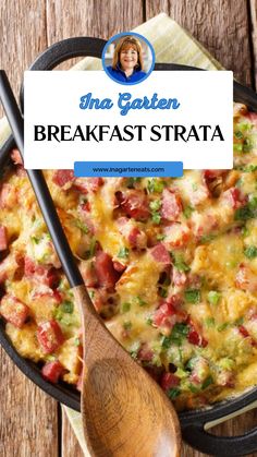 Ina Garten Breakfast Strata Brunch Egg Bake Recipes, Bacon And Cheese Breakfast Strata, Breakfast For 8 People, Breakfast Recipes With Sourdough Bread, Sourdough Bread Breakfast Casserole, Ina Garden Brunch Recipes, Christmas Morning Strata, Ina Garten Breakfast Casserole