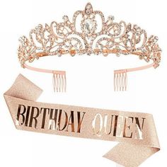 a tiara with the words birthday queen on it