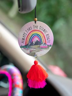 Air Freshener|Scenic Route-view 1 Painted Magnets, Travel Keychain, Car Hanging Accessories, Felt Keychain, Positivity Stickers, Home Air Fresheners, Stitching Ideas, Car Hangers, Quick Crafts