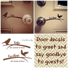 door decals to greet and say goodbye to guests for outside or inside doors with birds on the branch