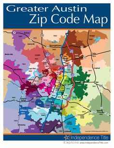 a map with the name and location of zip code maps in blue, red, yellow, green, orange