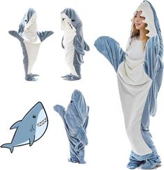 PRICES MAY VARY. 100% Polyester Imported NOTE: We recommend ordering a size larger than your regular size. FUN AND COMFORTABLE: The newly designed shark blanket is more flexible to wear, compared with ordinary wearable blankets, the shark costume can wrap the whole body. It helps you get into shark role play every time you wear it. SUITABLE FOR EVERYONE: Functions as a blanket and pajamas. Our sizes from small to plus size, making them perfect for everyone. No matter your age or size. GREAT COUP Shark Sleeping Bag, Shark Onesie, Shark Blanket, Shark Costume, Shark Costumes, Shark Lover, Blanket Hoodie, The Shark, Halloween Event