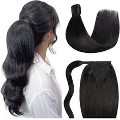 14 Inch Ponytail Human Hair Wrap Around Clip In Hair Piece Ponytail Extension Human Hair Straight Human Hair Ponytail Extensions With Magic Paste 80g 14 Inch #1b Natural Black Human Hair Ponytail Extensions, Human Hair Ponytail, Clip In Ponytail Extensions, Clip In Hair Pieces, Hair Extension Shop, Ponytail Wrap, Straight Ponytail, Human Hair Color, Clip In Ponytail