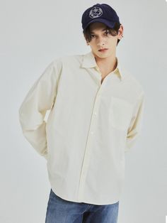 This is a comfortable shirt that is made out of high quality cotton 100% fabric. With minimal design of semi oversized silhouette and bio washed cotton with sturdy structure and soft touch, it gives a comfortable and trendy mood. - Bio washed and enzyme bio washed item- Minimal shrinkage when washed- Semi oversized silhouette Oversized Silhouette, Minimal Design, Mens Outfits, High Quality, Fabric, Clothes, Color, Design