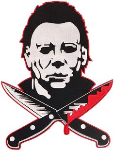 Halloween Michael Myers Knives Embroidered Iron On Back Patch 13" Horror Icon Butcher Knives, Michael Myers Mask, Halloween Michael Myers, Skull Decal, Tattoo Style Drawings, Michael Myers Halloween, Horror Icons, Universal Monsters, Michael Myers