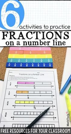 an image of fractions on a number line activity