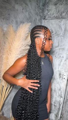 Straight Back Long Braids, Neat Braids Black Women, Nice All Back Hairstyles, Straight Down Braids, Trendy Hairstyles Braids 2024, Braided Straight Hairstyles, Baddie Cornrows, Baddie Braids Hairstyles 2024