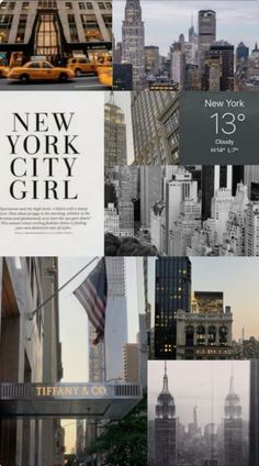 the new york city girl ad is shown in black and white