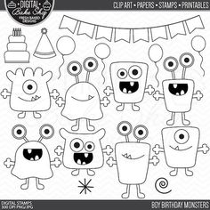 the cut files for birthday monsters are ready to be used in your crafting project