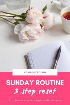 This 3-step Sunday routine is going to ensure that you catch up on all those loose ends & have a fresh start to the new week. It's easy to do, easy to remember, and will help you take control of your to-do list and get on top of your tasks. So if you want to get things done, be productive, plan your week, and just generally improve your week, this weekly reset is for you. Three cheers for Sunday prep! Weekly Reset, Sunday Prep, Plan Your Week, Sunday Reset, Sunday Routine, Be Productive, Get Things Done, Loose Ends, Productivity Tips