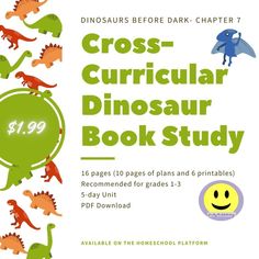 the cross - curioular dinosaur book study is available for pre - k students