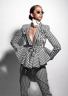 White Black stripped corset suit jacket. Jacket with deep V line, white/black satin striped, corset closing in the front with pleated volume.ALL OUR PIECES ARE MADE-TO-ORDER. Please read our policyMaterial:80% Cotton20% PolyesterTIGHT FITModel on image wearing 34We believe in the principles of ZERO-WASTE Fashion. We always try, with every collection we make, to get the exact amount of material. Everything that is left over material, we try to use in our pieces by using it as the inside parts of Fitted Blazer With Vertical Stripes For Spring, Fitted Spring Blazer With Vertical Stripes, Spring Fitted Blazer With Vertical Stripes, Fitted Vertical Stripes Spring Blazer, Elegant Spring Blazer With Vertical Stripes, Chic Spring Blazer With Vertical Stripes, Corset Suit, Creative Black Tie, Classic Fashion Looks