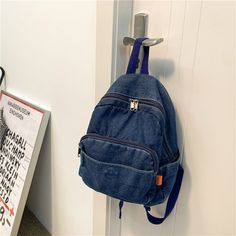 Aesthetic Backpack, Denim Backpack, Lady Bags, Light Backpack, Girls School, Blue Backpack, Bag Light, Canvas Backpack, Casual Backpack