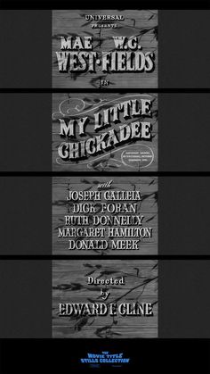 the poster for my little chickade is shown in black and white, with an image of