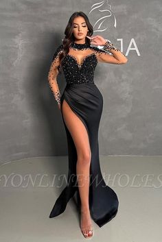 Vous recherchez robe de soirée,robe de cérémonie dans le style Satin élastique, sirène/trompette et le plissé,perles travail élégant Babyonlinewholesale a tout couvert sur ce Robe de bal sirène noire à fente haute et longueur au sol unique. Long Black Evening Dress, Prom Dresses Long Mermaid, Black Mermaid, Floor Length Prom Dresses, Cheap Evening Dresses, Satin Evening Dresses, Timeless Dress, Long Sleeve Evening Dresses, Black Evening Dresses