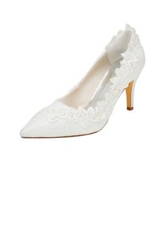 JJ's House Pearl Lace Women's High Heel Wedding Pumps Wedding Heels Bridal Shoes Elegant Vintage Lace Satin Slip On Solid Color Point Toe Wedding Shoes. #JJ's House #Pearl #Lace #Women's #HighHeel #Wedding #Pumps #WeddingHeels #BridalShoes #Elegant #Vintage #Lace #Satin #SlipOn #SolidColor #PointToe #WeddingShoes Bridal Shoes Pearl, Vintage Wedding Shoes, Elegant Vintage Wedding, Wedding Shoes Vintage, Pearl Lace, Shoes Elegant, Wedding Pumps, Wedding Shoes Lace, Wedding Shoes Heels