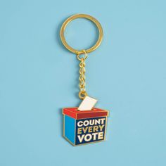 Count Every Vote Keychain - Hard Enamel — Dissent Pins Great Christmas Gifts, Georgia, Handmade Items, Enamel Pins, Personalized Items, Gifts, Pins