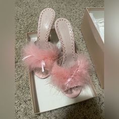 Agent Provocateur Pink Maribou Feather Mule Heels, Lightly Used, Size 7 Women’s Good Condition Slight Wear (Shown) $400+ Retail Rare Agent Provocateur Fur Heals Only Getting Rid Of Because They No Longer Fit Me, They Are Gorgeous And Sexy! Party Heels With Feather Trim And Pointed Toe, Party Heels With Feather Trim, Luxury High Heel Heels With Feather Trim, Luxury High Heels With Feather Trim, Glamorous Party Heels With Feather Trim, High Heel With Feather Trim For Night Out, Feathered Open Toe Heels For Evening, High Heels With Feather Trim For Night Out, Evening Open Toe Heels With Feathers