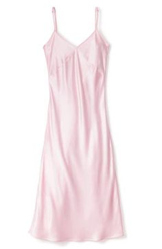 Exude elegance through your morning and nighttime routines in this luxurious nightgown sewn from fluid silk. V-neck Adjustable straps 100% silk Dry clean Imported Luxury Sleepwear, Silk Nightgown, Pink Silk, Mulberry Silk, Dress Pink, Night Dress, Night Gown, Pullover Styling, Pink Dress