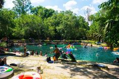 many people are in the water at this park